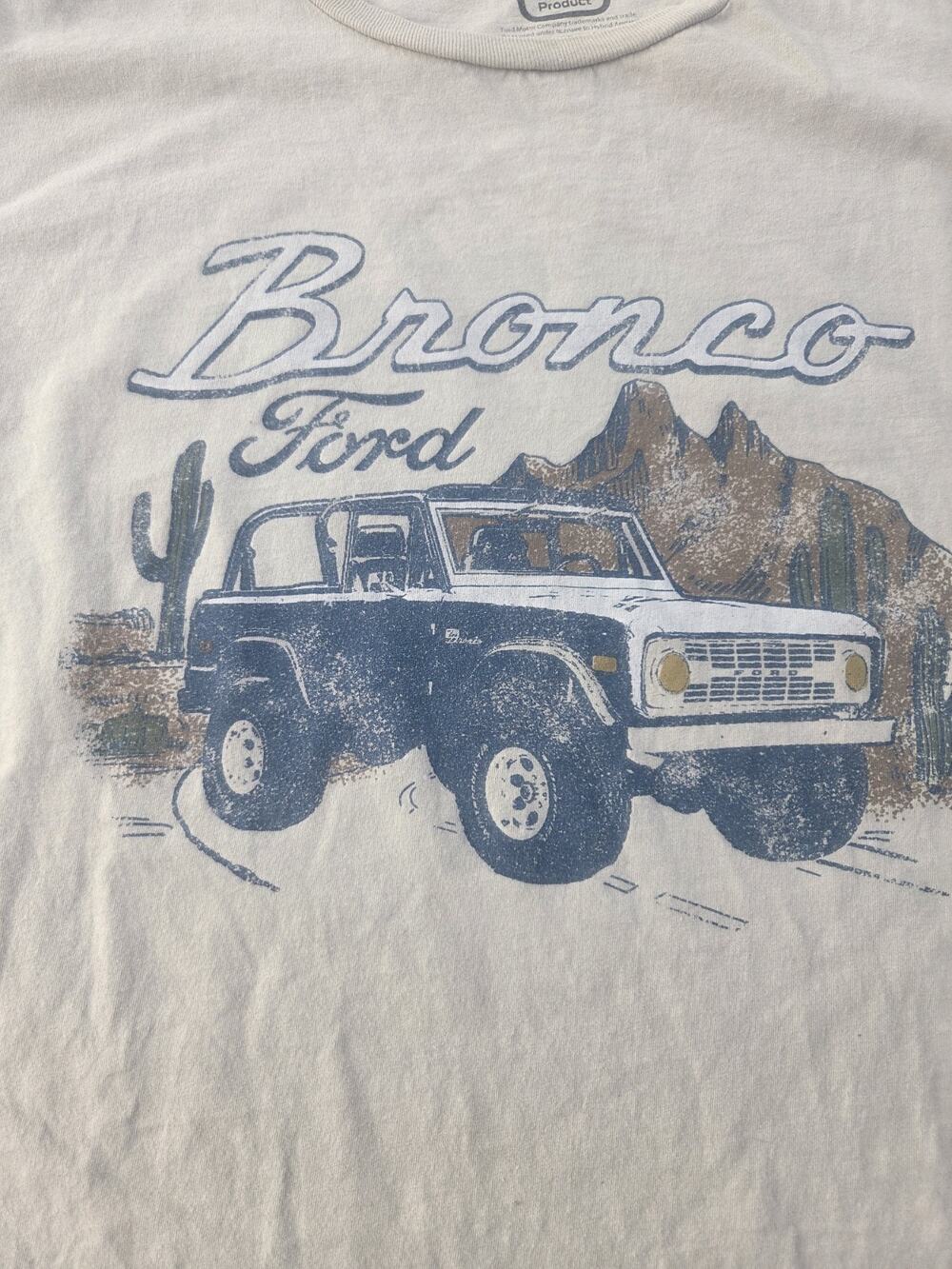 Ford Bronco T-Shirt Mens Size 3XL Beige Short Sleeve
